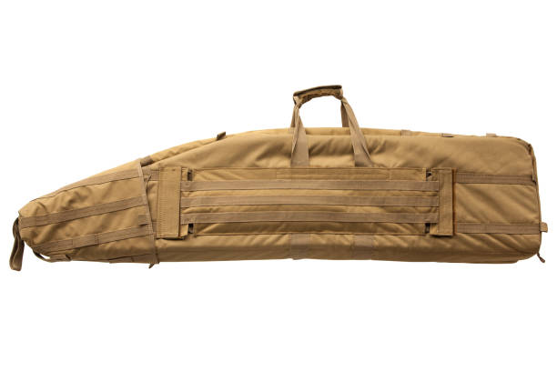 Brown soft case for guns isolated for white background